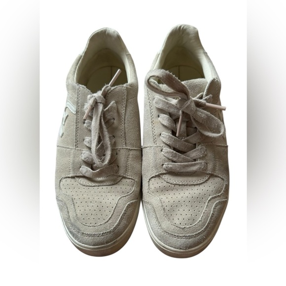 Women’s Sam Edelman Beige Leather Sneakers Size 8.5 - Picture 5 of 6